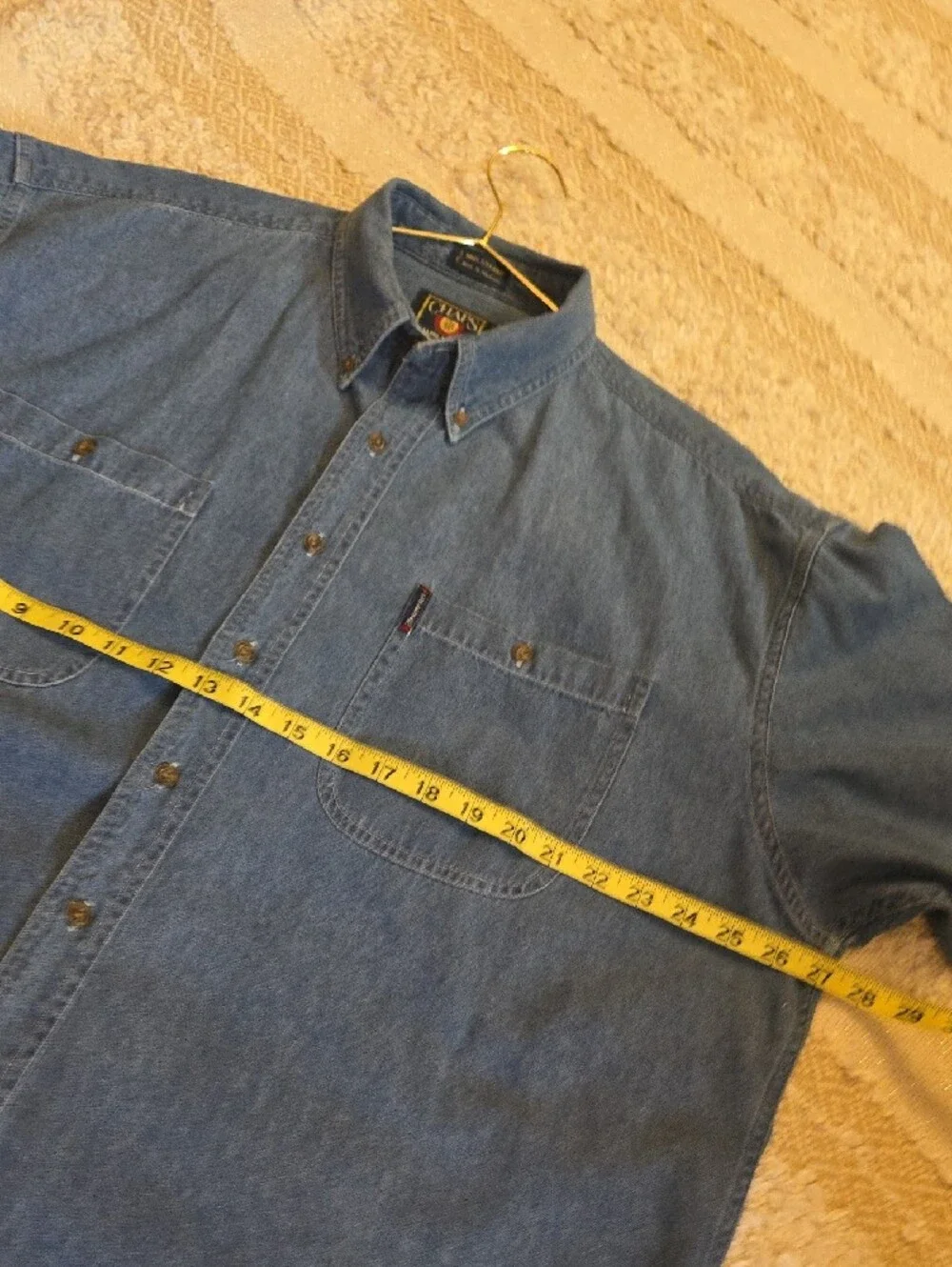 Chaps Men's Blue Denim Long-Sleeve Button-Down Shirt